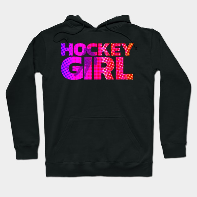 Ice Hockey Girl Pink and Purple Design For Players Hoodie by HockeyShirts